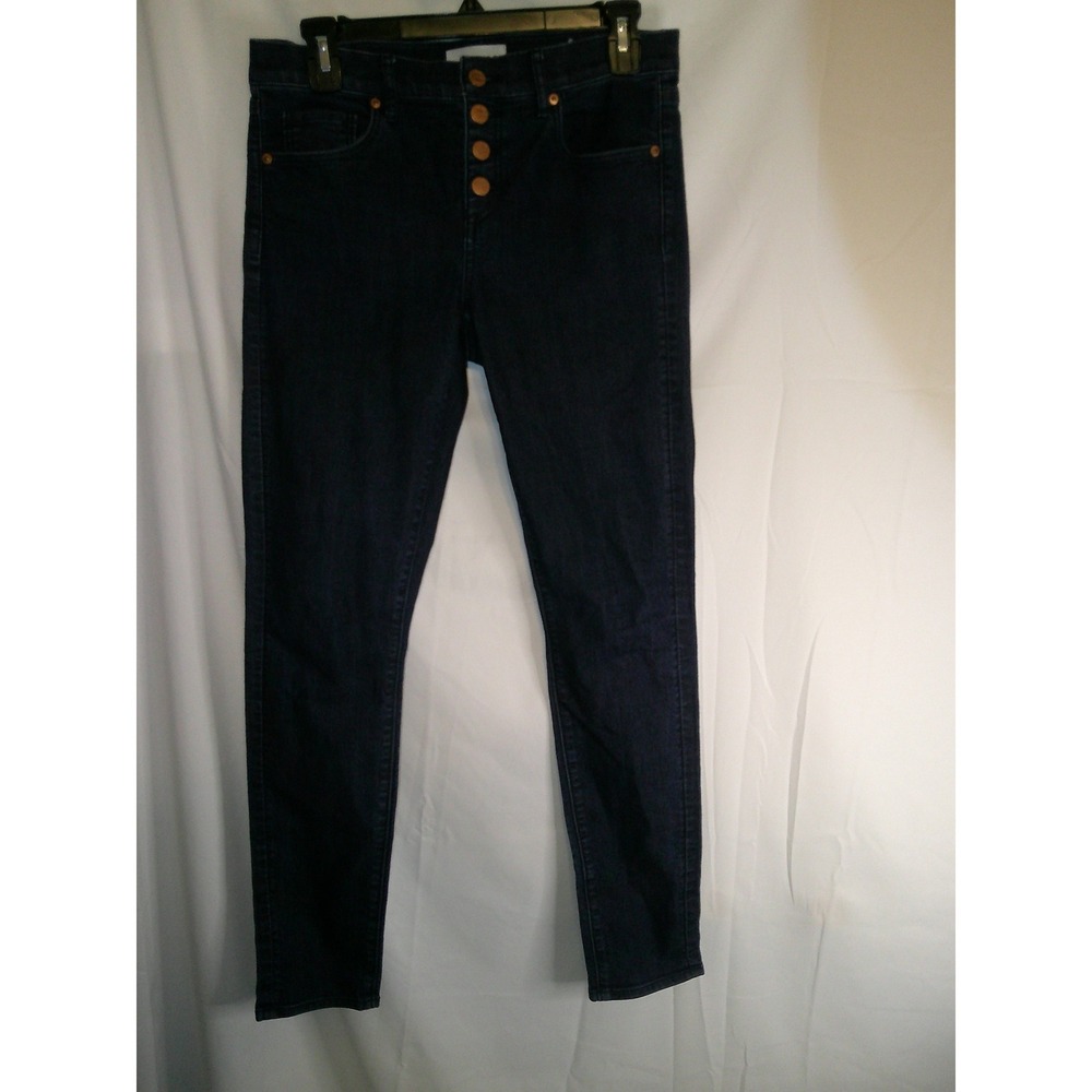 LOFT Dark Wash High Rise Skinny Jeans Button Fly Women's Size 27